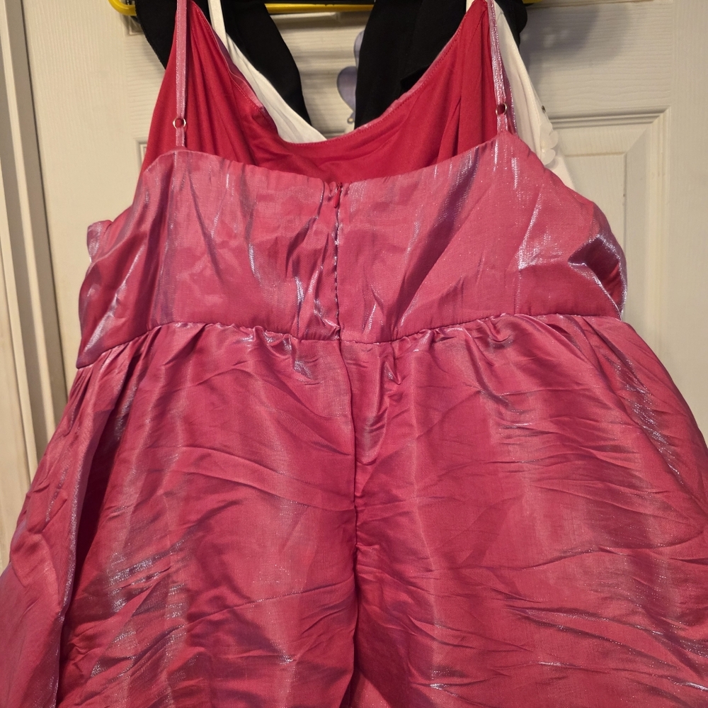 Pink Ruffled Plus Womens Dress - Picture 2 of 2